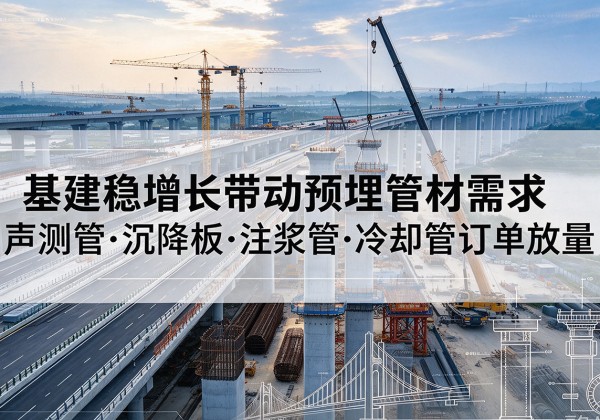 庆云基建稳增长带动预埋监测管材需求，声测管、沉降板、注浆管订单持续放量